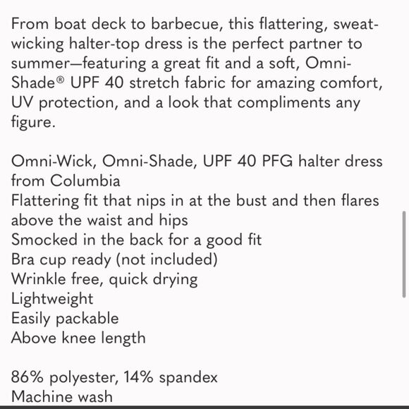 Columbia PFG Armadale Halter Top Dress- UPF40- black - Picture 11 of 11